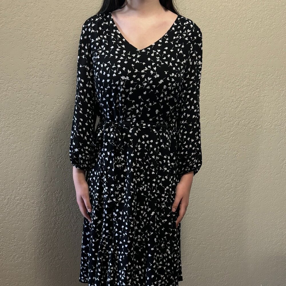 Talbots Size 10 Flirty Black and White Dress